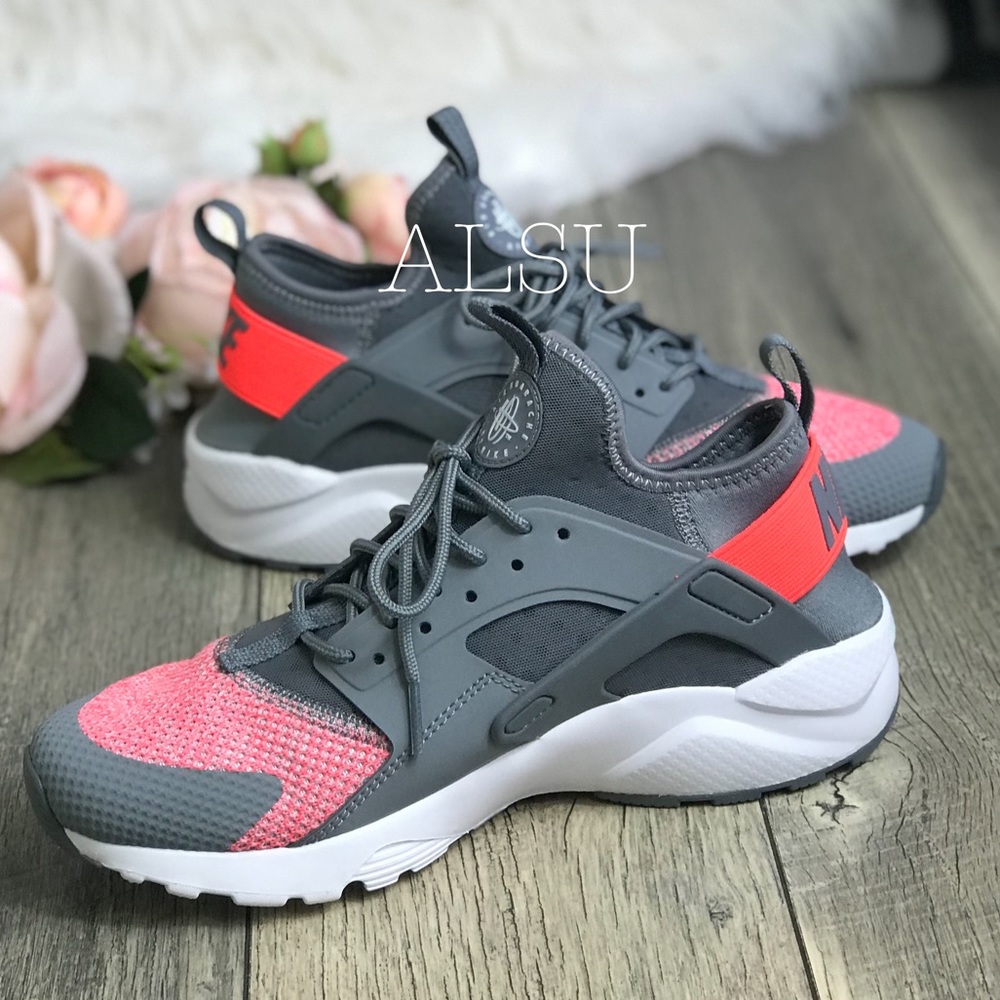 Nike Air Huarache Run Ultra GS Cool Grey HotPunch - Picture 6 of 8